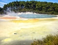 The Champagne Pool at Wai-O-Tapu or Sacred Waters Ã¢â¬â Thermal Wonderland Rotorua New Zealand. Royalty Free Stock Photo